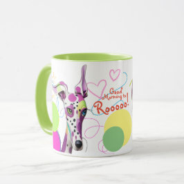 Caneca Greyhound Dog Aloja Arte Feliz Reproduzindo