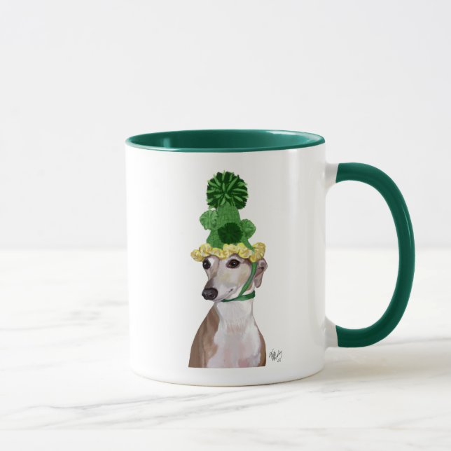 Caneca Greyhound em Green Knmit Hat 2 (Direita)