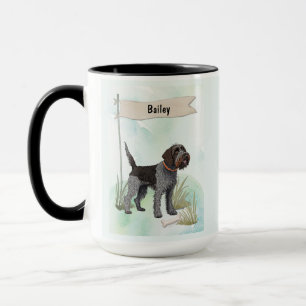 Caneca Griffon de Ponte Cabeludo Aquarela Personalizar