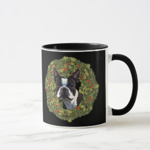 Caneca Grinalda de Boston Terrier