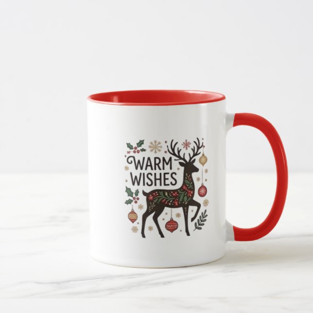 Caneca Grinalda de Natal Merry & Bright com Cabo Verde (Direita)