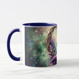 Caneca Grinalda Floral de Pavão Encantado