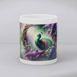 Caneca Grinalda Floral de Pavão Encantado