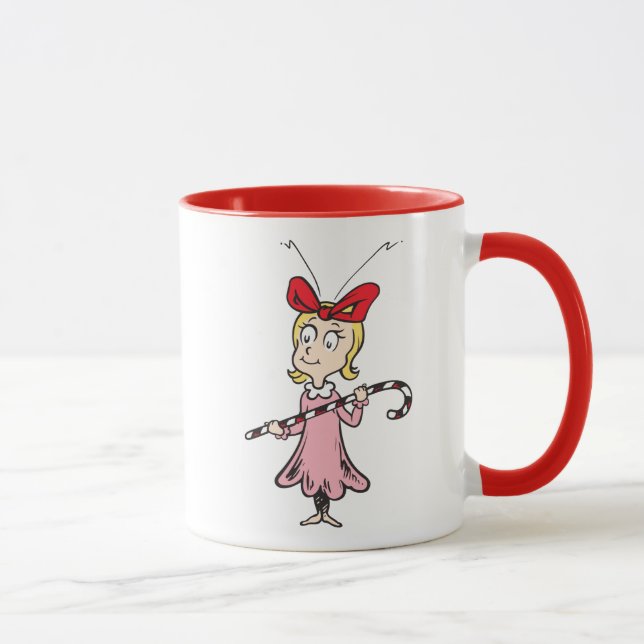 Caneca Grinch | Cindy-Lou Quem - Segurando Bastão de Doce (Direita)