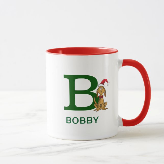 Caneca Grinch Clássico Max | Nome e Monograma B (Direita)