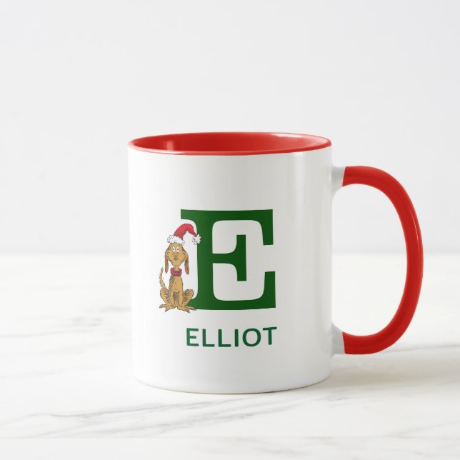 Caneca Grinch Clássico Max | Nome e Monograma E (Direita)