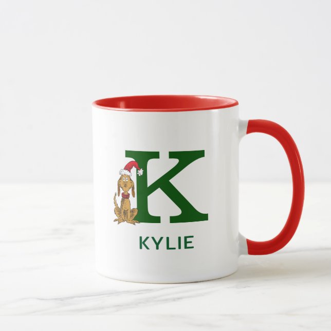 Caneca Grinch Clássico Max | Nome e Monograma K (Direita)