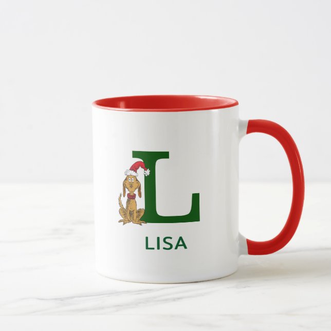 Caneca Grinch Clássico Max | Nome e Monograma L (Direita)