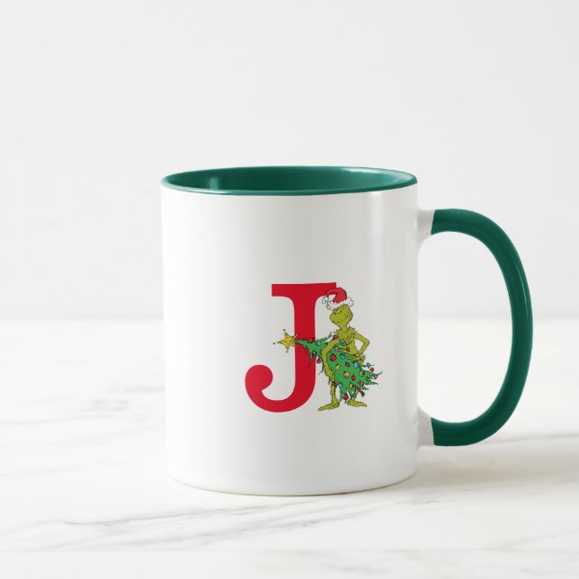 Caneca Grinch Clássico | Monograma Travesso J (Direita)