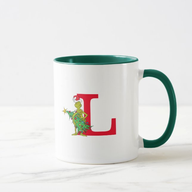 Caneca Grinch Clássico | Monograma Travesso L (Direita)