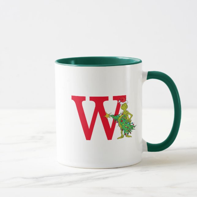 Caneca Grinch Clássico | Monograma Travesso W (Direita)