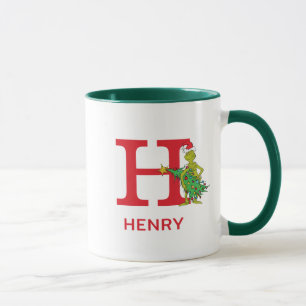 Caneca Grinch Clássico Nome Malvado e Monograma H
