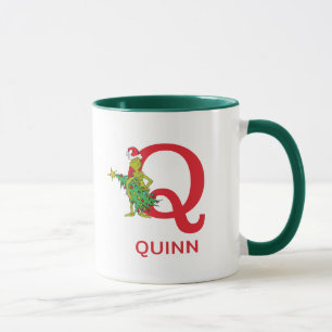 Caneca Grinch Clássico Nome Malvado e Monograma Q