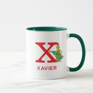 Caneca Grinch Clássico   Nome Travesso e Monograma X