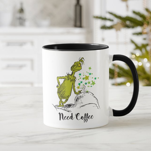 Caneca Grinch | Engraçado Preciso de Café (Criador carregado)