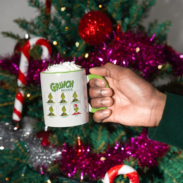Caneca Grinch | Gráfico de Humores Edição de Natal (Person holding mug)