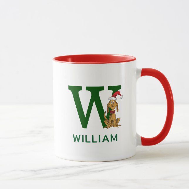 Caneca Grinch Max Clássico | Nome e Monograma W (Direita)