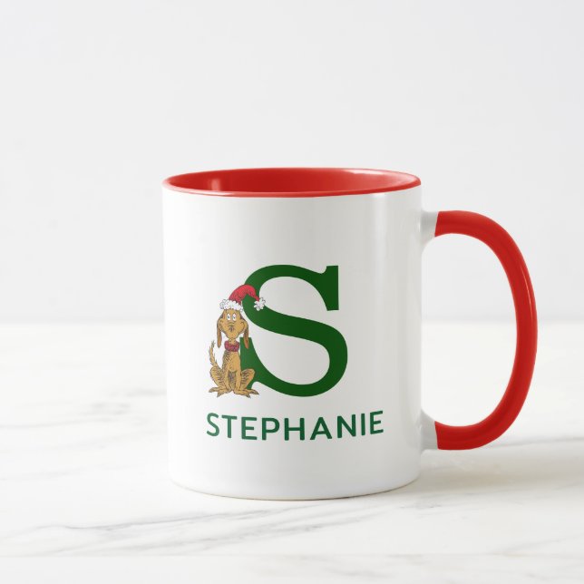 Caneca Grinch Max Clássico | Nome & Monograma S (Direita)