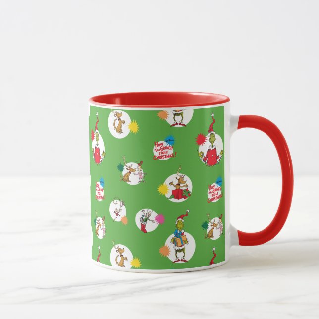 Caneca Grinch | Padrão de Pontos de Natal (Direita)