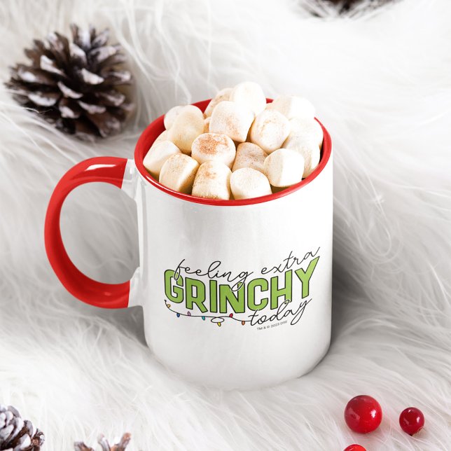 Caneca Grinch | Sentindo-me Extra Grinch Hoje (Mug full of marshmallows)
