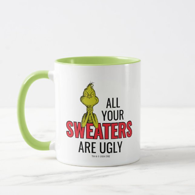 Caneca Grinch | Todos os Seus Suéteres São Feios (Esquerda)