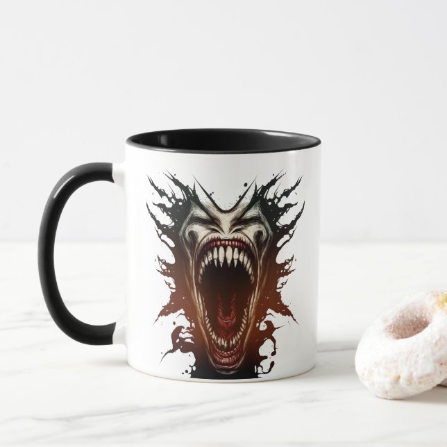 Caneca Gritando Daemon Horror Mug (Com Donut)