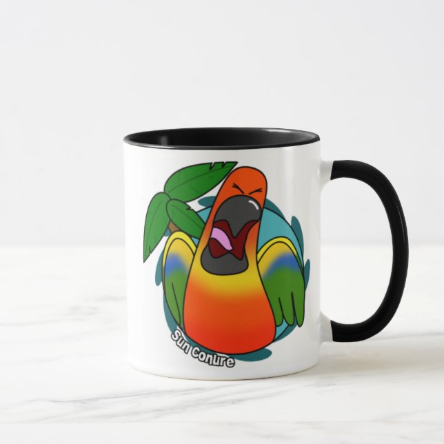 Caneca gritando de Sun Conure (Direita)