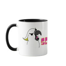 Gritando papagaio com texto rosa