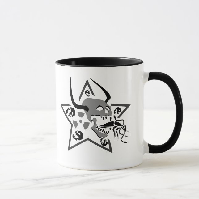 Caneca Gritando Pentagrama do crânio (Direita)