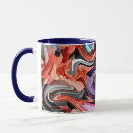 Caneca Groovy Colorful Fluid Patchwork Abstrato Mosaico