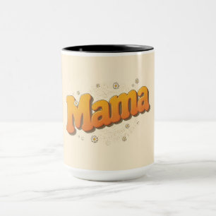 Caneca Groovy Mama Tipografia Retro dos Anos 70 Dia das M