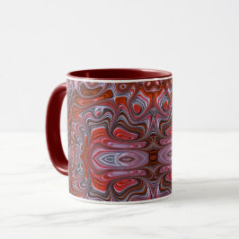 Caneca Groovy Red Marbled Wet Paint Fractal