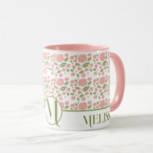 Caneca Groovy Retro Boho Flores Rosa Patterna Daisy