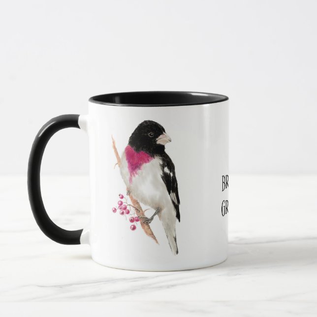 Caneca Grosbeak, Pássaro, Natureza, Mug (Esquerda)