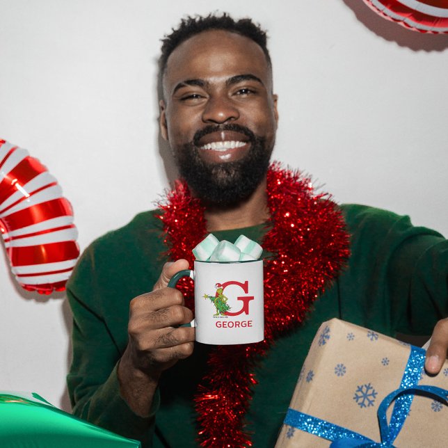 Caneca Grpolegadas clássico | Nome e monograma G (Person holding mug)