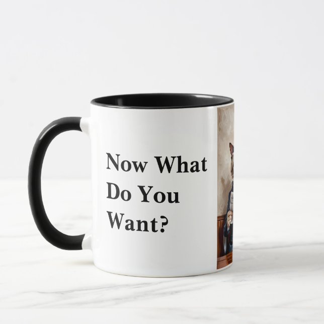 Caneca Grumpy Office Cat Lendo o jornal (Esquerda)