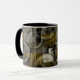 Caneca Grunge abstrato, marrom monocromático