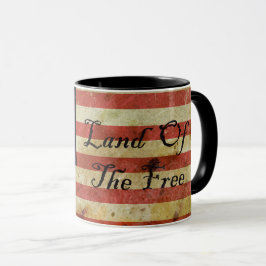 Caneca Grunge Bandeira EUA Terra dos Livres