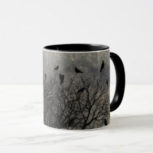Caneca Grunge Tree Crows