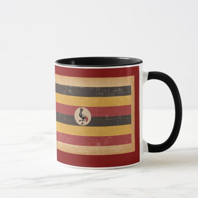 Caneca Grunge Uganda Flag (Direita)