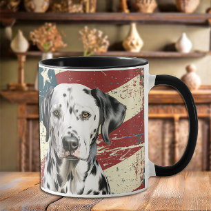 Caneca Grunge USA Flag Dalmatian