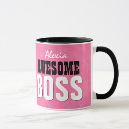 Caneca Grunge V31 do rosa do CHEFE do mundo o melhor