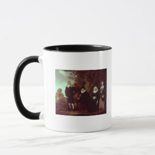 Caneca Grupo da família em uma paisagem
