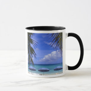 Caneca guarda-chuvas na praia, St. Maarten, Caribe