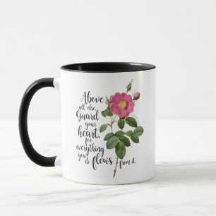 Caneca Guarda do seu coração - Rosa, Provérbios 4:23