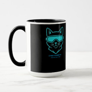 Caneca Guardião Cibernético Gato Neon - Entusiasta de Cib
