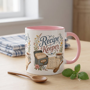 Caneca Guardião de Receitas Florais Vintage Cottagecore