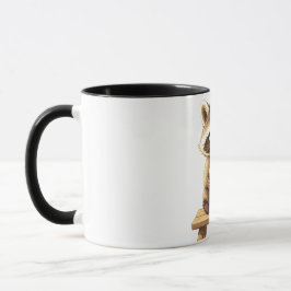 Caneca Guaxinim Bebendo Café Gelado