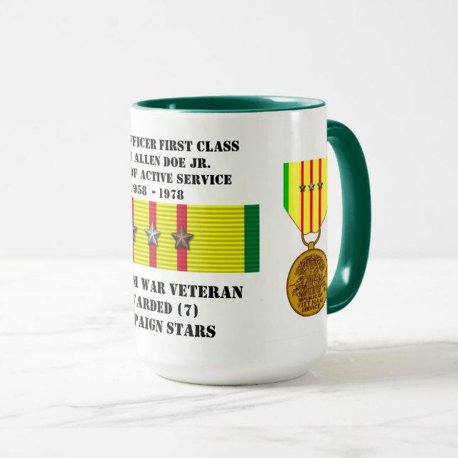 CANECA GUERRA VIETNAM DE 7 ESTRELAS (Frente Esquerda)
