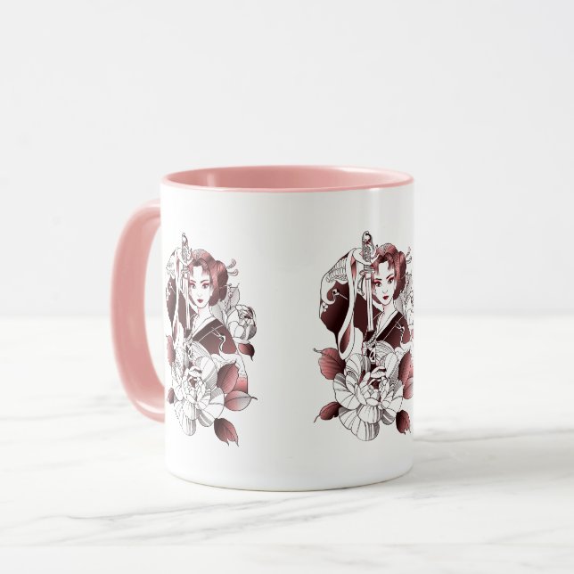 Caneca Guerreira Samurai Feminina (Frente Esquerda)